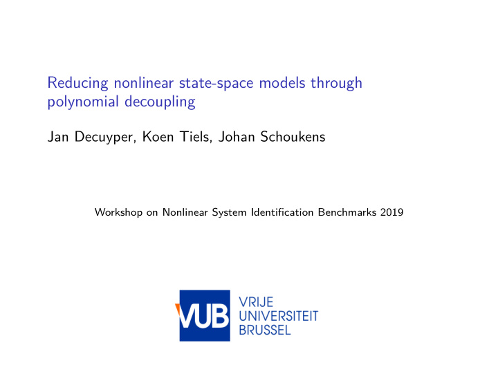 reducing nonlinear state space models through polynomial