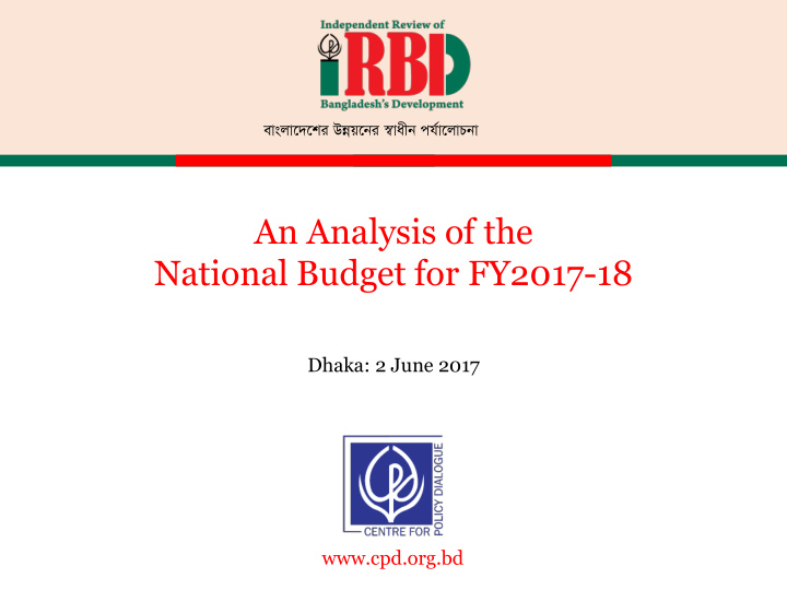 an analysis of the national budget for fy2017 18