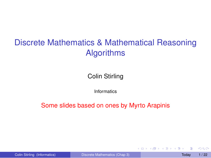 discrete mathematics mathematical reasoning algorithms