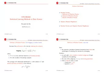 STK-IN4300  Details of Random Forests  Statistical Learning Methods in Data Science  Adaptive