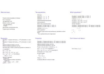 Welcome back.  Two populations.  Which population?  DNA data:  Population 1: snp 843: Pr[A] = .4 ,