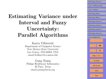 Estimating Variance under  Estimating Mean . . .  Interval and Fuzzy  Estimating Variance . . .