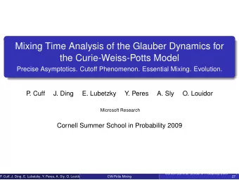 Mixing Time Analysis of the Glauber Dynamics for  the Curie-Weiss-Potts Model  Precise Asymptotics.