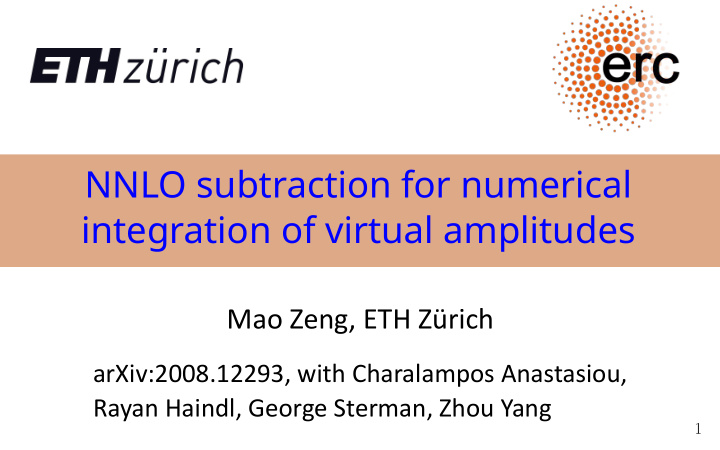 nnlo subtraction for numerical integration of virtual