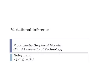 Variational inference  Probabilistic Graphical Models  Sharif University of Technology  Soleymani