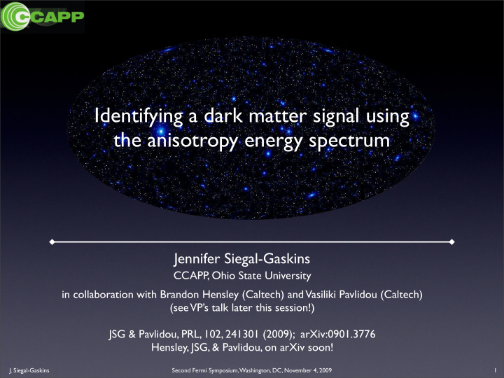 identifying a dark matter signal using the anisotropy