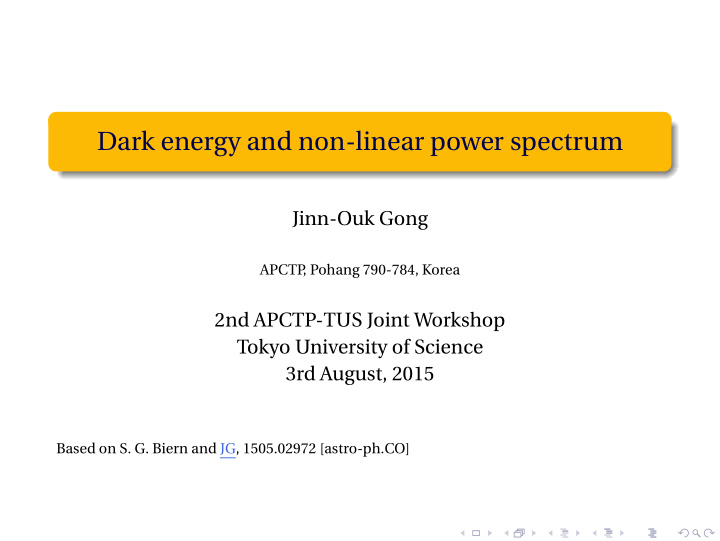 dark energy and non linear power spectrum