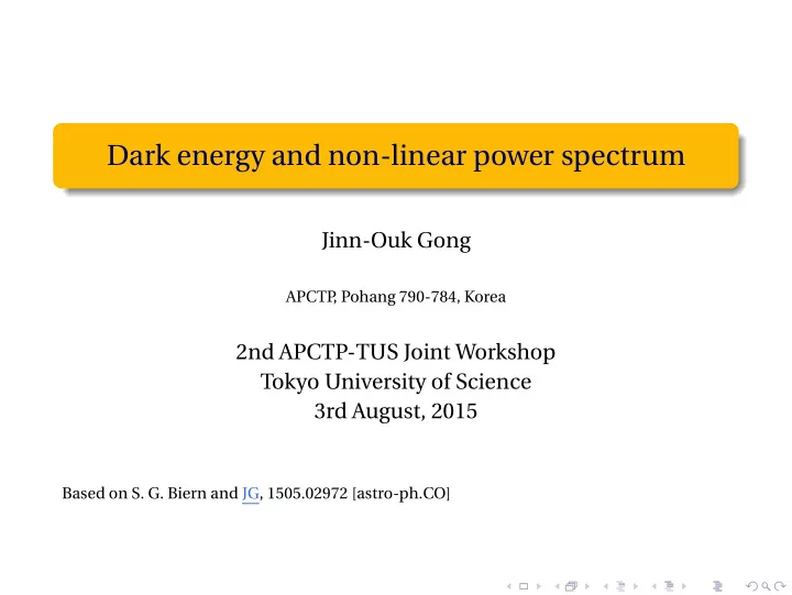 dark energy and non linear power spectrum