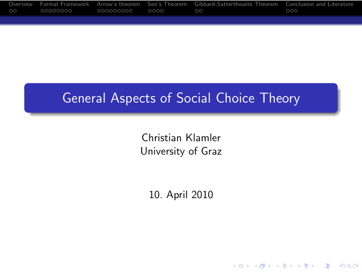general aspects of social choice theory