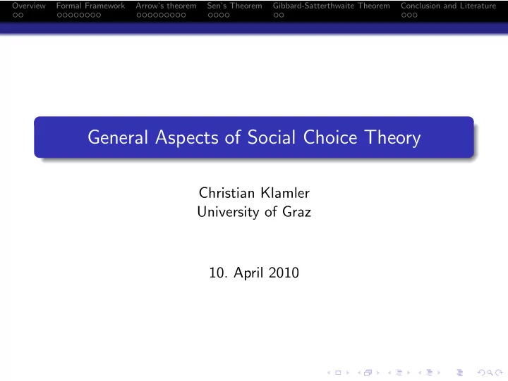 general aspects of social choice theory