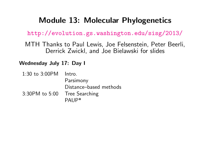module 13 molecular phylogenetics