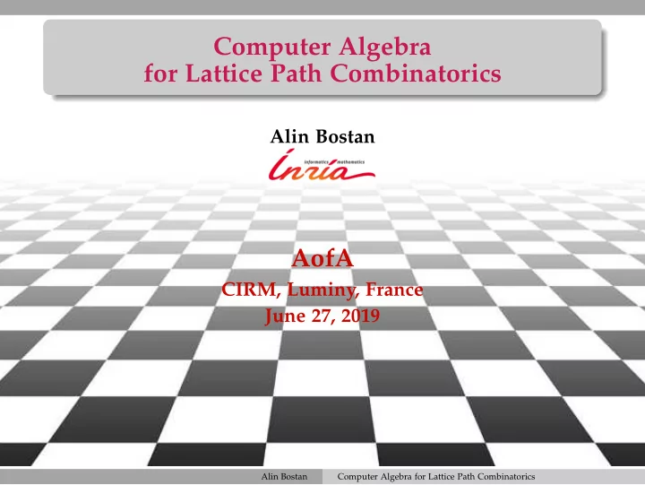 computer algebra for lattice path combinatorics