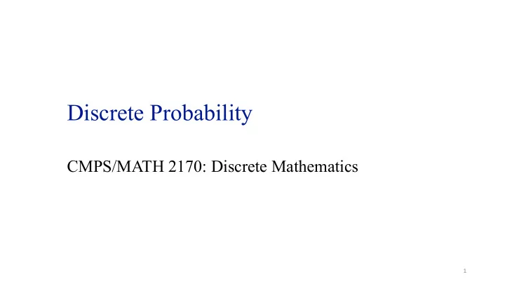 discrete probability