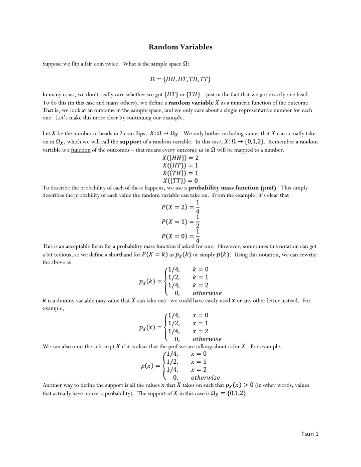 random variables