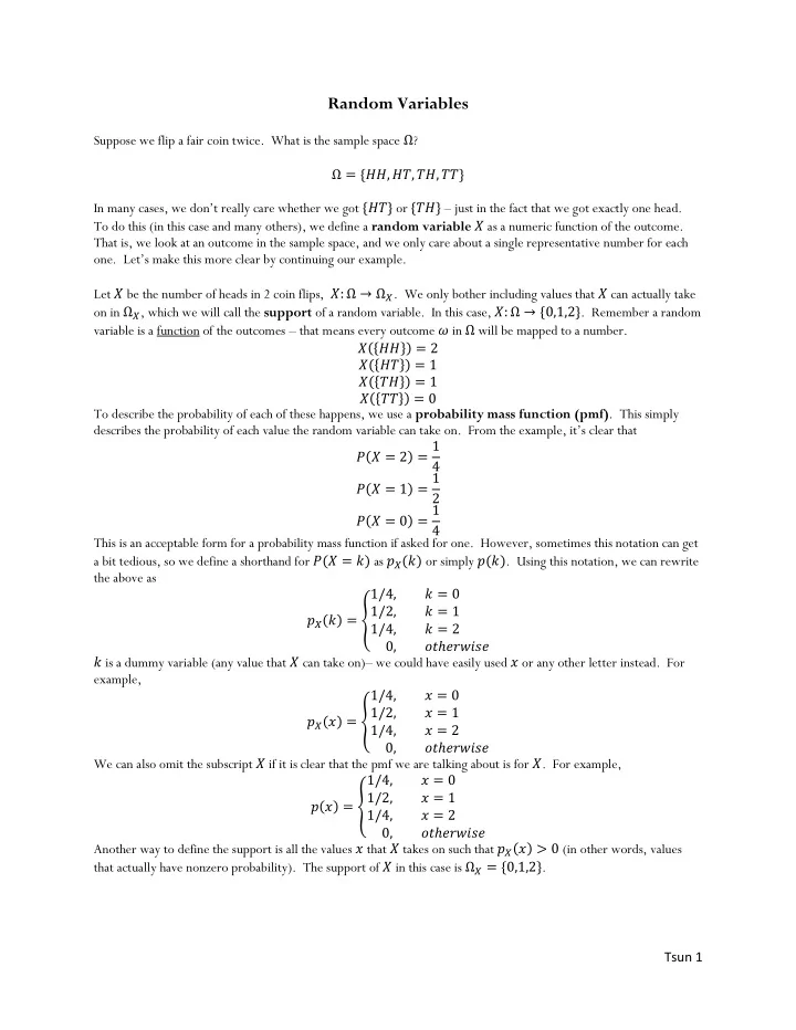 random variables
