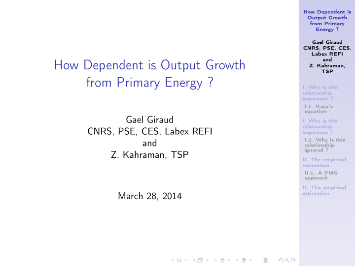 how dependent is output growth
