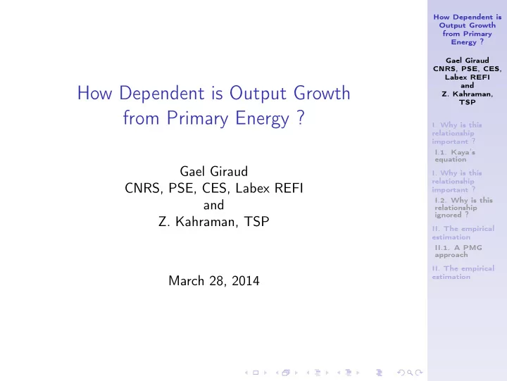 how dependent is output growth