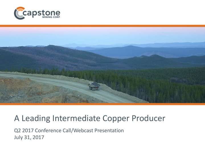 a leading intermediate copper producer