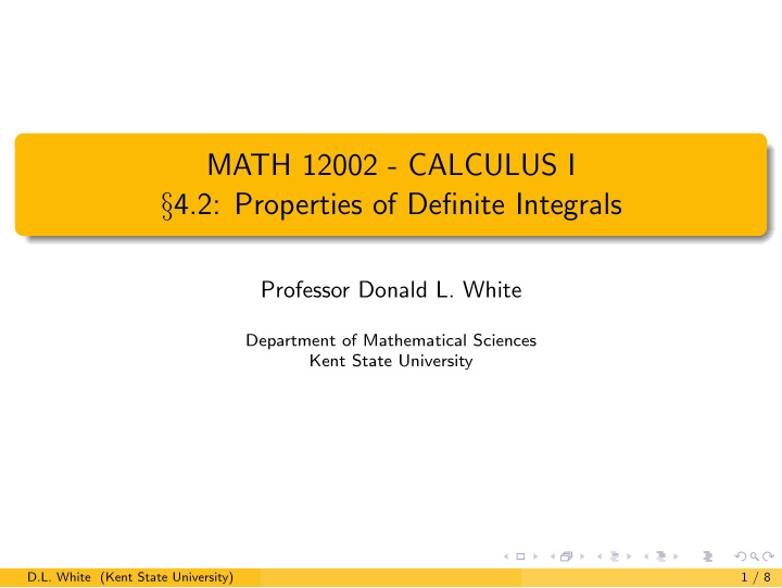math 12002 calculus i 4 2 properties of definite integrals