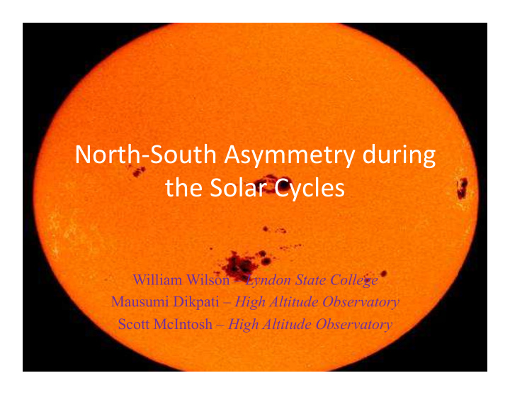 north south asymmetry during the solar cycles