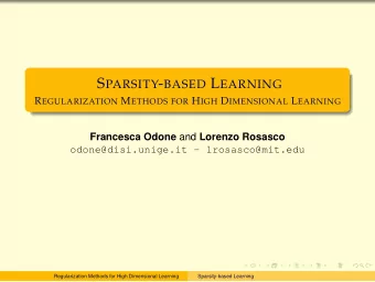 W HY S ELECTING V ARIABLES ?  Nowadays many research areas produce data with tenth or hundred