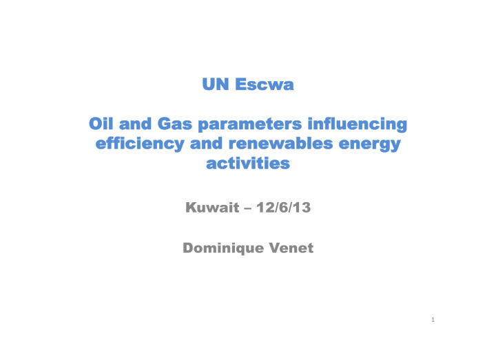 un un escw cwa oil oil and and gas gas par paramet ameter