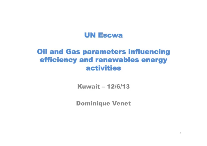 un un escw cwa oil oil and and gas gas par paramet ameter