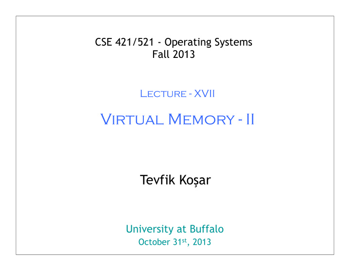 virtual memory ii