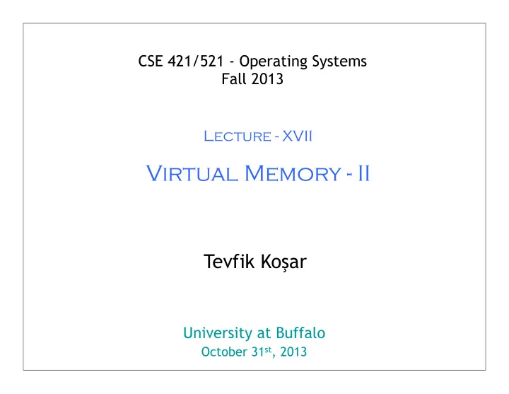 virtual memory ii