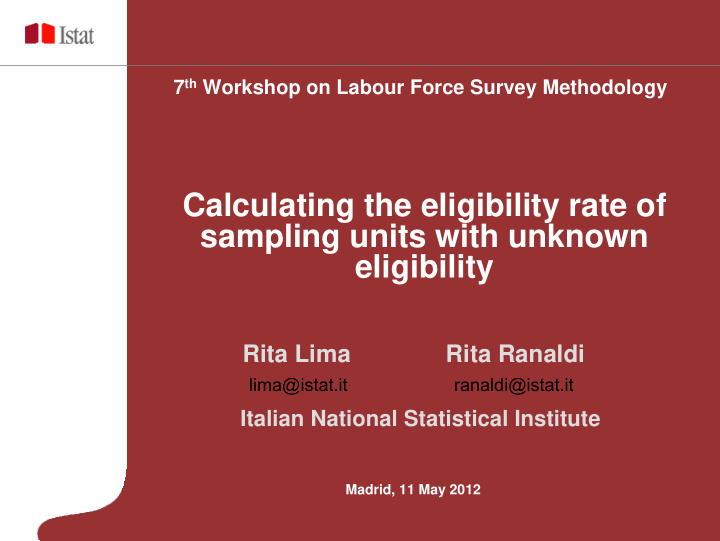 calculating the eligibility rate of sampling units with
