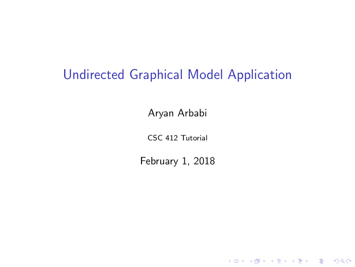 undirected graphical model application