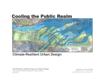 Cooling the Public R  Cooling  the Public Realm  ealm  Climate-Resilient Urban Design  Jeffrey