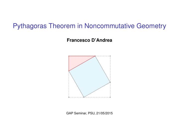 pythagoras theorem in noncommutative geometry