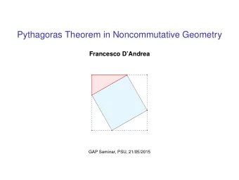 Pythagoras Theorem in Noncommutative Geometry  Francesco DAndrea  GAP Seminar, PSU, 21/05/2015