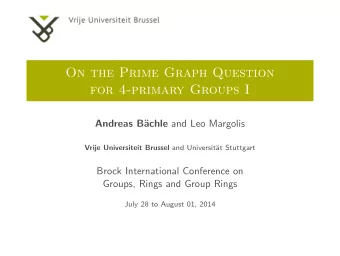 On the Prime Graph Question  for 4-primary Groups I  Andreas B achle and Leo Margolis Vrije