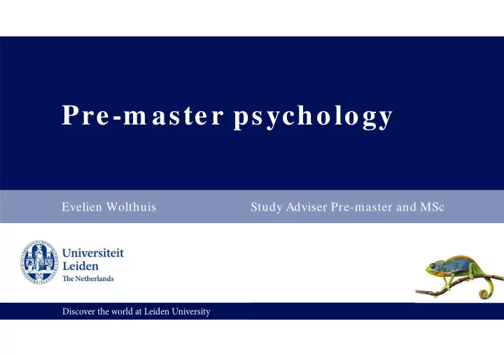 pre m aster psychology