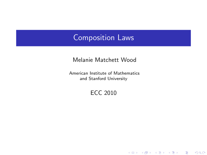 composition laws