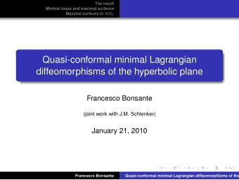 Quasi-conformal minimal Lagrangian  diffeomorphisms of the hyperbolic plane  Francesco Bonsante