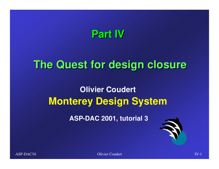 the quest for design closure the quest for design closure