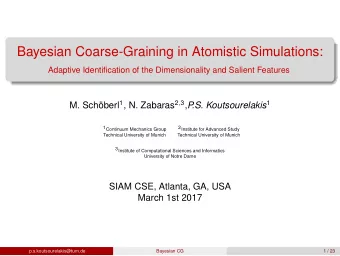 Bayesian Coarse-Graining in Atomistic Simulations:  Adaptive Identification of the Dimensionality