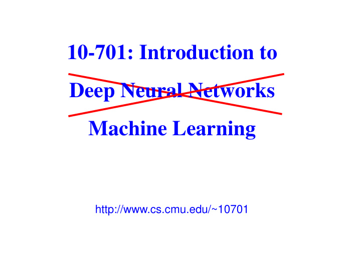 deep neural networks machine learning
