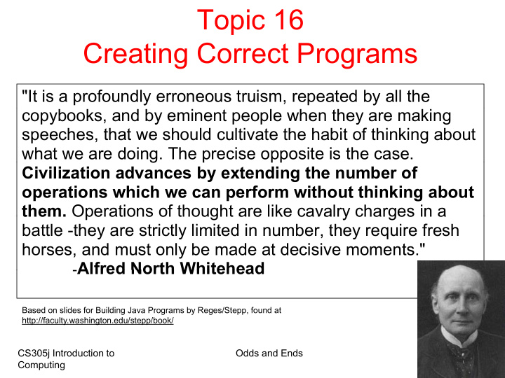 topic 16 creating correct programs creating correct