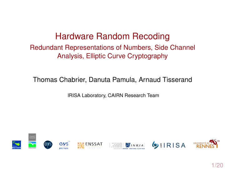 hardware random recoding
