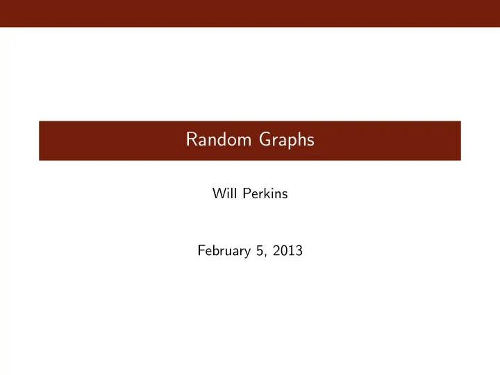 random graphs