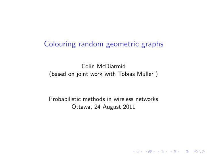 colouring random geometric graphs