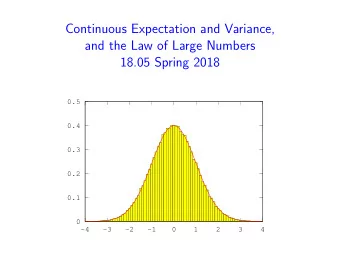 Continuous Expectation and Variance,  and the Law of Large Numbers  18.05 Spring 2018  0.5  0.4