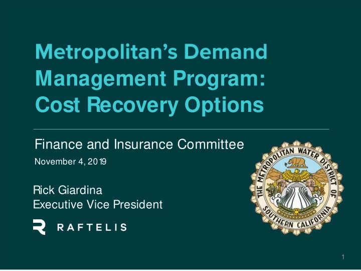 cost recovery options