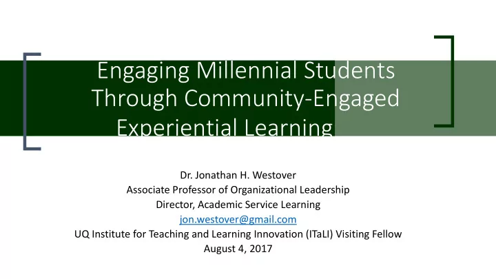 through community engaged