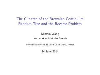 The Cut tree of the Brownian Continuum  Random Tree and the Reverse Problem  Minmin Wang  Joint
