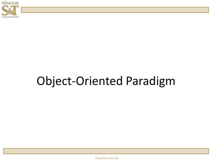 object oriented paradigm